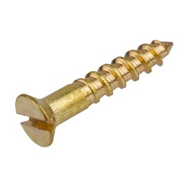 #2 x 1/2" Solid Brass Flat Countersunk Head Slot Drive Wood Screws | Pack of 100 | Self Tapping Screws for Wood Antique or Modern Furniture | SC-B212FC (100)