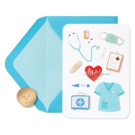 Papyrus Blank Appreciation Card (Doctor, Nurse, Medical Icons)