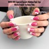 NOVO OVO White French Tip Square Nail Tips Press on