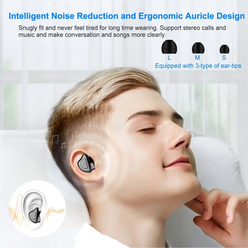 V5.0 True Wireless Stereo Earbuds Noise Cancelling TWS Headset with