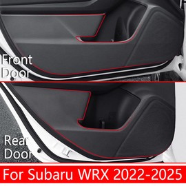 LUNQIN Car Door Anti Kick Pad for Subaru WRX 2022 2023 2024 2025，Door Protector Mat ，Anti Dirty Anti Collision Stickers Inner Door Anti Kick Decorative Protection Accessories （Set of 4 Black）