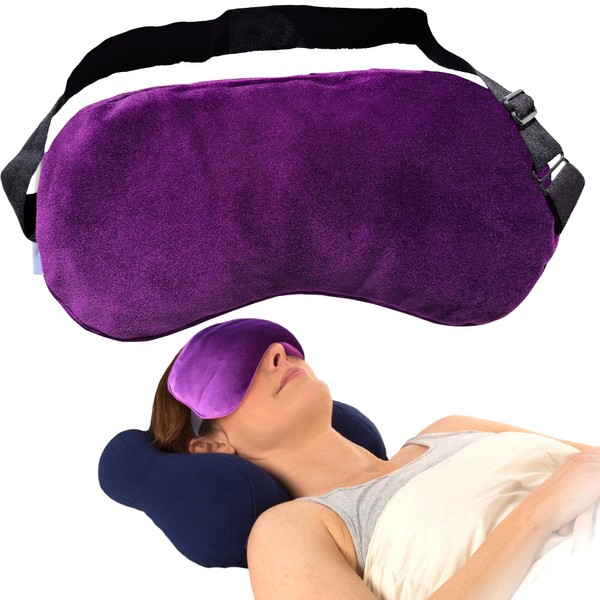 SunnyBay Microwavable Heated Eye Mask for Dry Eyes, Moist Cold and Warm Compress for Eyes with Elastic Strap and Unscented Hydra Bead Filling, Washable Soft Plush Material, 7.9 x 4.3 Inches