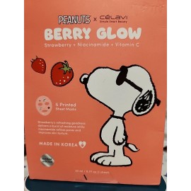 Celavi Peanuts Snoopy Berry Glow Facial Masks
