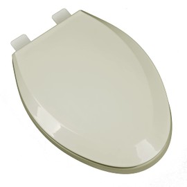 Bath Décor 2Q1E5-01 Premium Heavy Duty Commercial Plastic Toilet Seat with Vari-Adjust Lok-Down R'N'C Hinge and Quik-Lok Mounting Hardware, Elongated, Bone