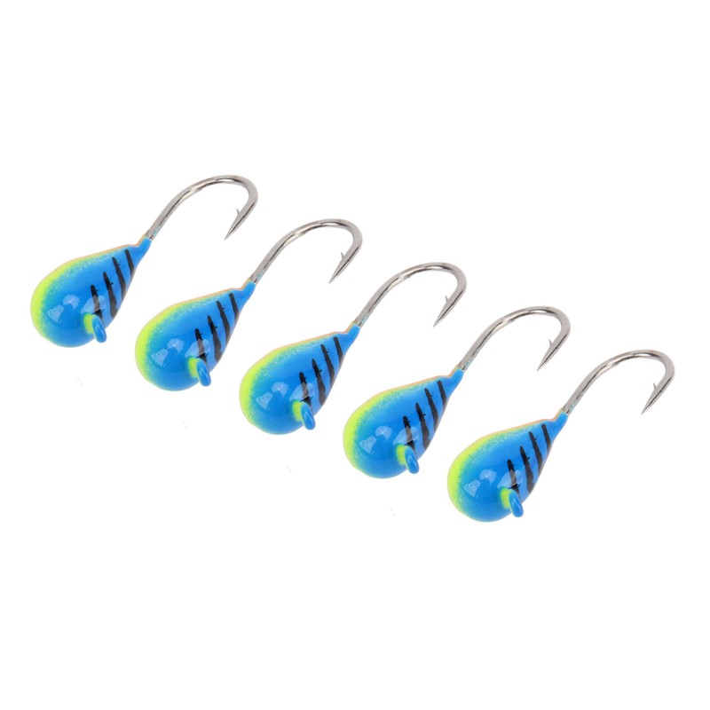 5 Pcs Ice Fishing Jigs Kit High Carbon Steel Ice