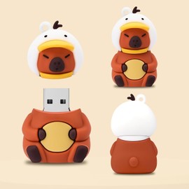 BORLTER CLAMP 32GB USB Stick Cute Flash Drive Capybara Shaped Memory Stick Novelty USB Drive Pendrive Thumb Drive for External Data Storage