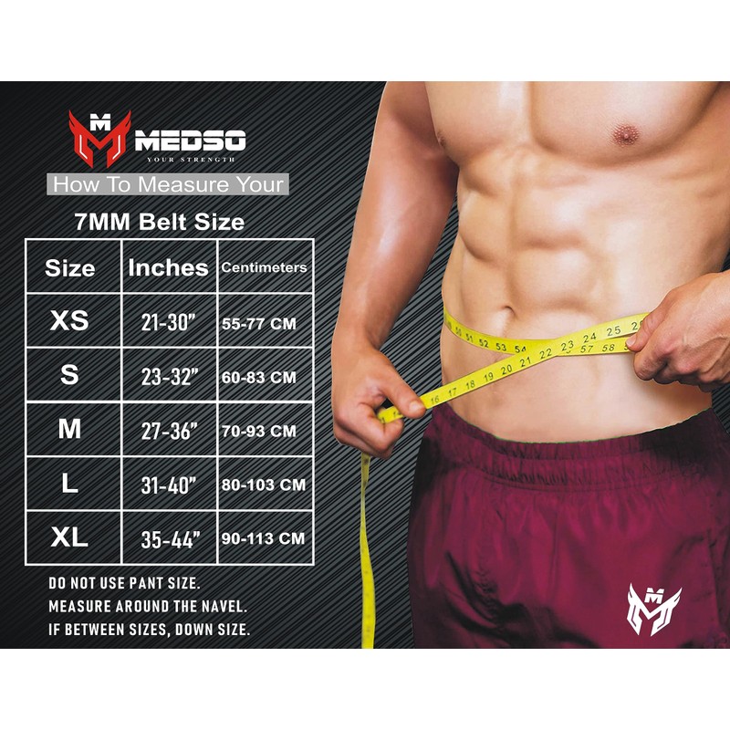 MEDSO Forever 7MM 100% Pro Leather Weight Lifting Belt Heavy