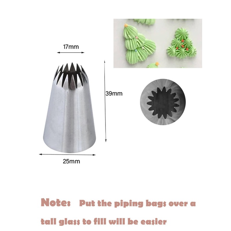 6B Icing Nozzle,Open Star Piping Tip 6B,Large 6B Piping Nozzle,Seamless