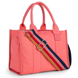 Canvas Tote Bag for Women with Zipper and Adjustable Strap - Top Handle and Crossbody Styles
