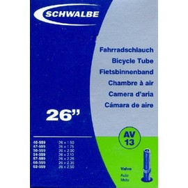 SCHWALBE Fahrradschlauch AV13 mit Autoventil ~ 26" ~ 50-559 mm (26 x 1,90 Zoll) auch für MTB's + Leichtmofas