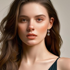 Vivaday Rose Flower Mustard Seed Earrings for Loved Ones | Christian Inspirational Rhodonite Rose Quartz Religious Jewelry YA5050