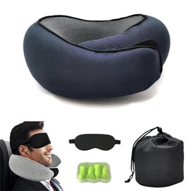 Travel Pillows for Airplanes, Travel Pillow, Airplane Memory Travel Neck Pillow Neck Foam Travel Pillow Neck Pillow for Traveling Suitable for Airplanes,Offices and Cars (Navy Blue)