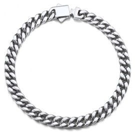 Cuban Link Bracelet for Men Stainless Steel Link Curb Chain Bracelet 5mm Wide 7.5Inch