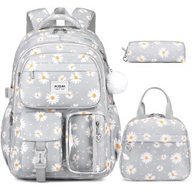 Acesak Backpack for Girls - Girls Backpack with Lunch Bag & Pencil Pouch for Teen Ki...