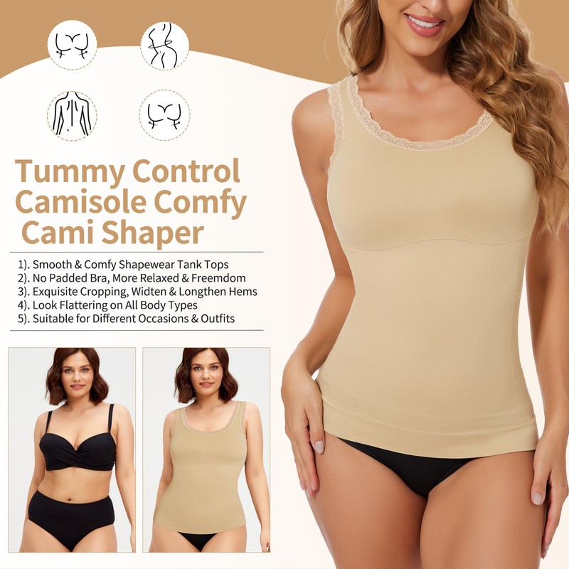 JOYSHAPER Women's Shapewear Tops for Tummy Control Shapewear Camisole Tanks
