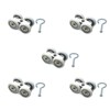 Pack of 5 sliding door castors, sliding door fittings, sliding