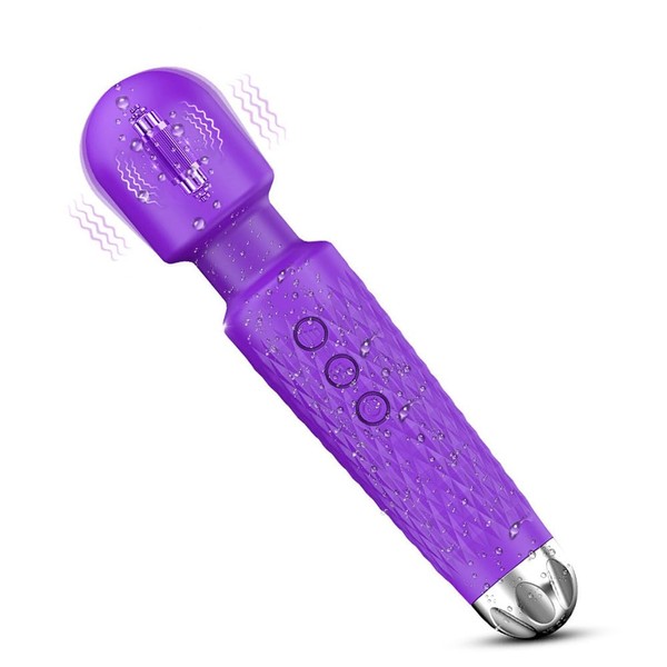 Wireless Handheld Powerful Massager, with 10 Quiet Vibration Modes, Suitable