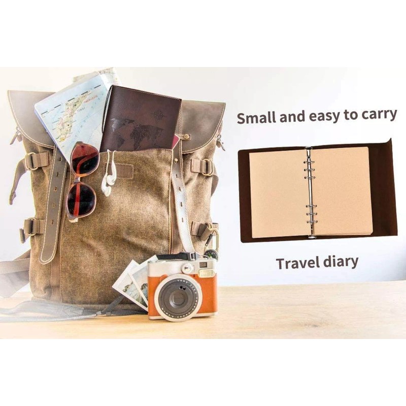 SEEHAN A5 Refillable Journal Leather Notebook Diary Vintage Sketchbook Travel