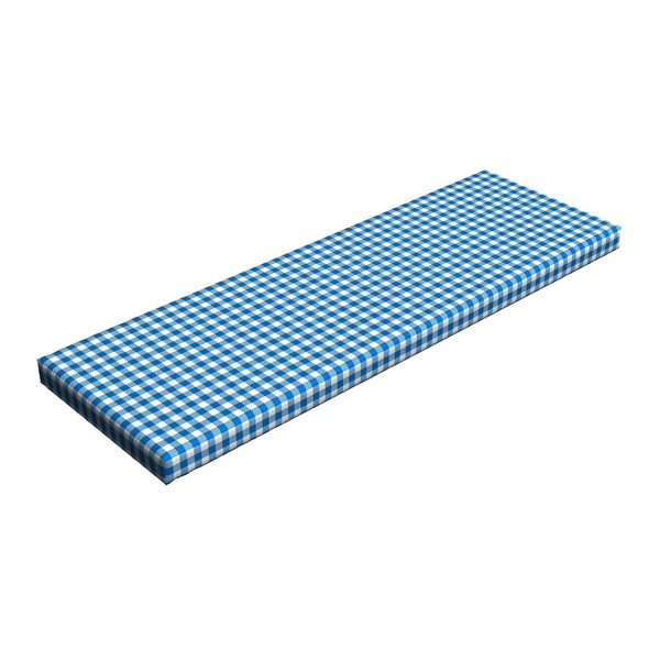 Ambesonne Abstract Bench Pad, Picnic Table Style Simplistic 2 Colored Bands Kitchen Overlapping Motif, Standard Size HR Foam Cushion with Decorative Fabric Cover, 45" x 15" x 2", Blue White