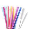24Pcs Reusable Drinking Straw by WerkaSi, 10.6-inch 12Pcs Long Clear