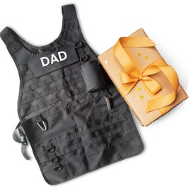 Caliber Gourmet Tactical Molle Utility Apron with Bottle Opener, Pockets, Reusable Carabiner - Durable & Adjustable BBQ Apron for Men & Women, for Gardening, Camping, Garage, & Outdoor Activities