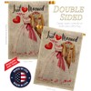 Breeze Decor Just Married Burlap House Flag Set Celebration Wedding
