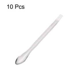 uxcell Micro Scoop 105mm Stainless Steel Reagent Sampling Lab Spoon Spatulas for Laboratory 10Pcs