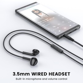 MOSWAG in Ear Wired Headphones, Wired Earbuds with Microphone, 3.5mm Jack in Ear Headphones with Microphone Suitable for Smartphones, Computers, Laptops, IPads, MP3 Players, Etc