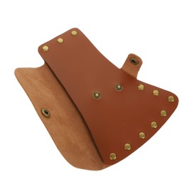 Yardwe Portable Light Brown Pu Leather Axe Cover, Hatchet Protective Cover for Camping, Outdoor, and Survival, 7.28x5.11x0.19 Inch