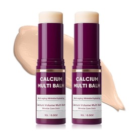Bálsamo hidratante todo en uno con calcio y colágeno, reparación de la piel antienvejecimiento para cara, ojos, labios, cuello, cuidado de la piel portátil hidratante, paquete de 2