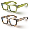 VISOONE 2 Pack Blue Light Blocking Glasses Rectangle Frame and