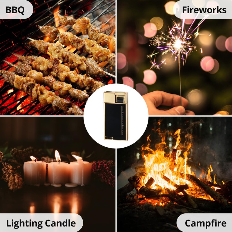 LYPOBALA Torch Lighter, Cool Butane Torch Lighter, Flat Jet Flame