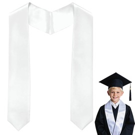 Lxzyu Kindergarten Preschool Graduation Sash, 40" Unisex Kindergarten Preschool Graduation Stole Class of 2025 for Kids Decorations white