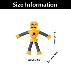 4 Pieces Animal Pop Tubes, Pop Tube Animals, Robot Fidget Toy, Telescopic Toys for Kids, Telescopic Suction Cup Robot Toy, Decompress Educational Sensory Toys for Kids & Adult