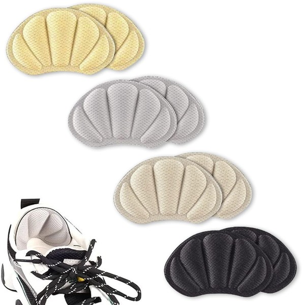 ZKSXOA 4 Paar Fersenkissen, selbstklebende Fersenpolster, Schuhgrößen-Reduzierer, Schuh-Pads für Damen