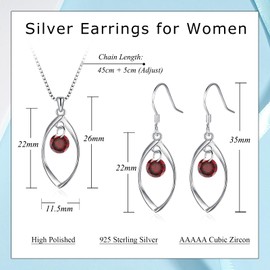 Estrellique 925 Sterling Silver Jewellery Set for Women, Silver Twist Necklace & Earrings Pendant Jewellery Set, 925 Silver Jewellery Set with AAAAA Cubic Zirconia, Jewellery Set Gift Box for Women