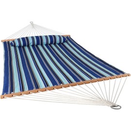 Sunnydaze Sunnydaze Quilted Outdoor Hammock with Spreader Bars - Heavy-Duty 450-Pound Capacity Double Hammock for Outside - Catalina Beach
