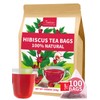 TeeLux Hibiscus Tea Bags, Natural Hibiscus Flowers Herbal Tea, Caffeine