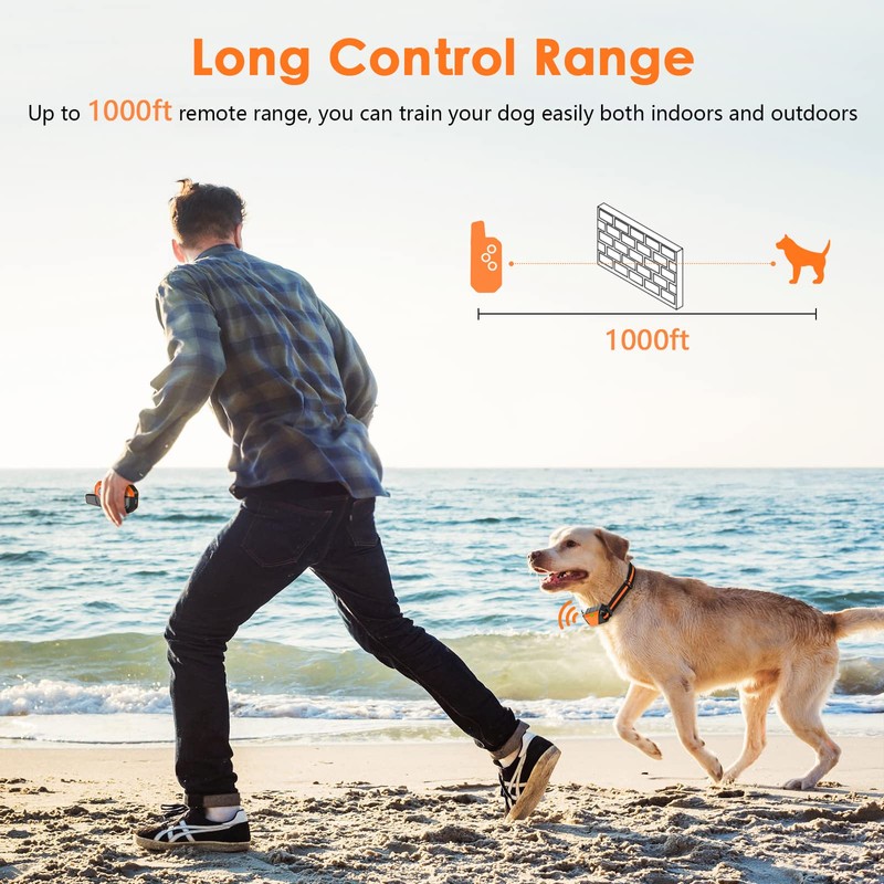 Shock Collar for Dogs, IP67 Waterproof Dog Training Collar with