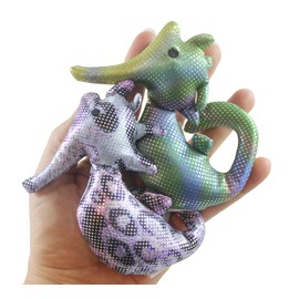 Set of 2 RANDOM COLORS - Seahorse Sand Filled Animal Toy - Heavy Weighted Sandbag Animal Plush Bean Bag Toss - Shimmering Sensory, Toy ADHD Special Needs (2 RANDOM Color Seahorses)