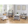 SunnyPoint 3-Tier Rolling Utility Cart – Metal Storage Organizer with