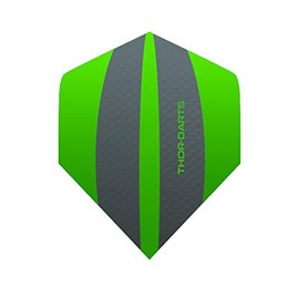 THOR-DARTS Exclusiv-Line: 9 Green Darts Flights HD-240 F3 Green / Grey Dart Flights Extra Long Durable Thickness > 100 mic (9 Pieces (3 Set), Green)