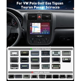 Car Radio for VW Jetta Volkswagen Passat CC Jetta Caddy Tiguan Beetle with Wireless Carplay Android Auto, 10.1 inch IPS Touch Screen for Passat Touran with GPS Navigation Bluetooth WiFi Backup Camera