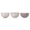 Bloomingville Set of 3 Maya Bowls Pink Grey Purple Ceramic