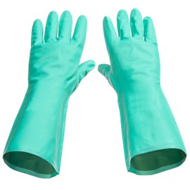 Tusko Products Best Nitrile Rubber Cleaning, Household, Dishwashing Gloves, Latex Free, Vinyl Free, Reusable not Disposable, Medium M (1 Pair)