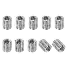 PATIKIL 316 Stainless Steel Thread Adapters Sleeve Reducing Nut, 10 Pcs M6 x 1 Male to M4 x 0.7 Female Repairing Insert Nut Screw Reducer Conversion Fastener 8mm