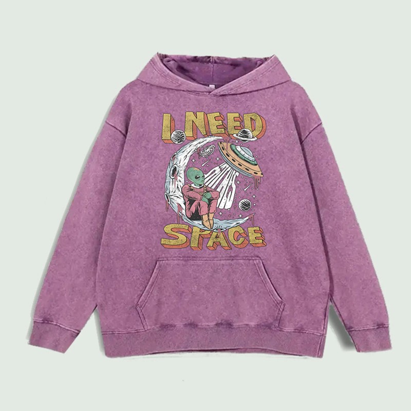 I Need Space Alien Graphic Hoodie 100% Cotton US Warehouse