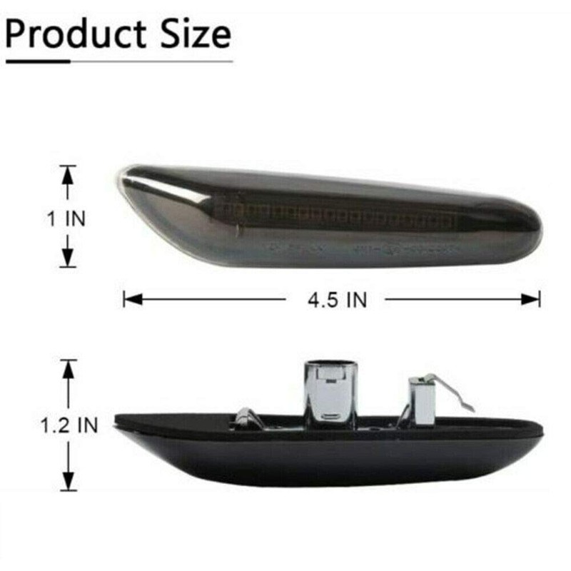 GSRECY Dynamic Amber LED Front Fender Side Marker Light Sequential