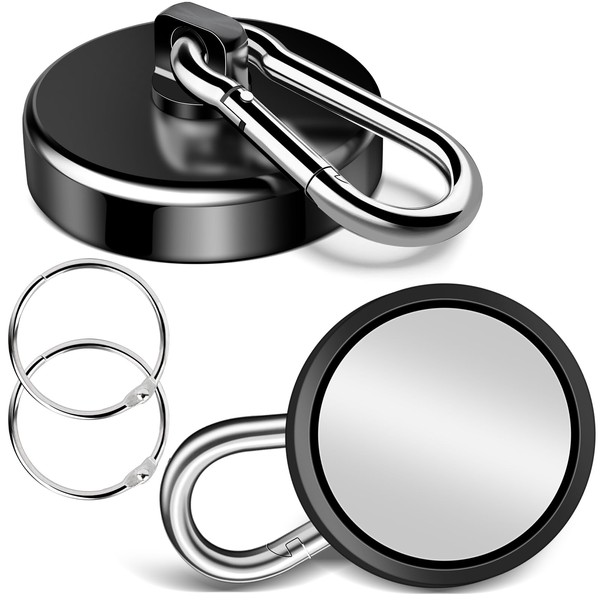 VSKIZ 200Lbs Magnetic Carabiner Hooks, 2 Pack Strong Magnetic Hooks