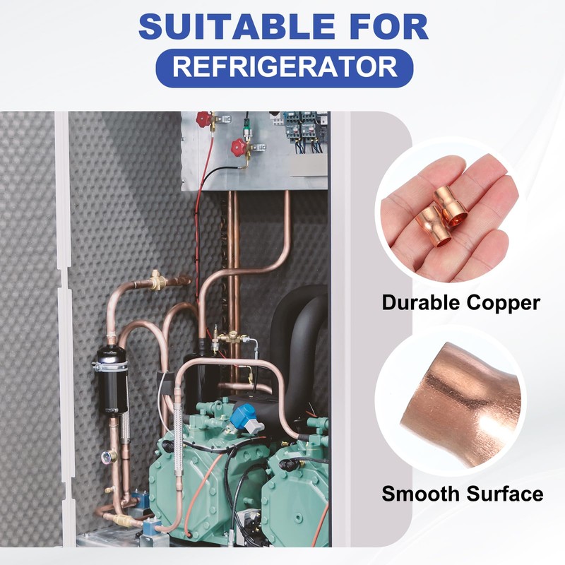 PATIKIL 5Pcs Copper Reducer 3/8" x5/16 ID Reducing Copper Coupling